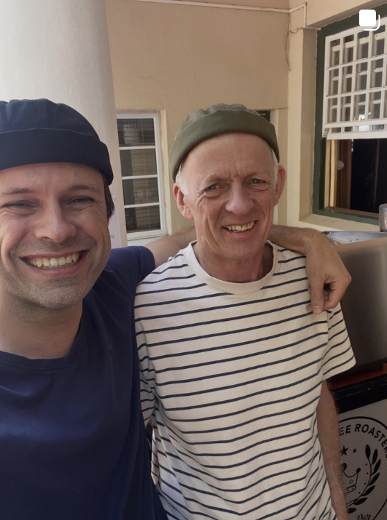 The two founders of VINN Coffee Co. outside the roastery